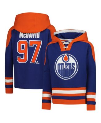Outerstuff - Big Boys and Girls Connor McDavid Royal Edmonton Oilers Must-Have V-Neck Name Number Pullover Hoodie