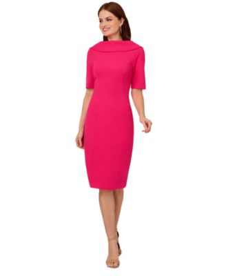 Adrianna Papell - Women's Roll-Collar V-Back Dress