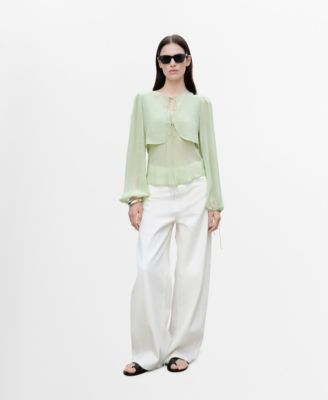 MANGO - Women's Bow Details Combined Blouse