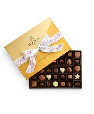 Godiva - Assorted Milk Chocolate Gift Box, Happy Birthday Ribbon, 36 Piece
