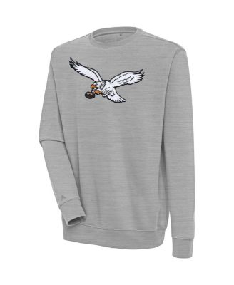 Antigua - Heather Gray Philadelphia Eagles Throwback Logo Victory Pullover Sweatshirt