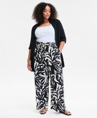 I.N.C. International Concepts - Plus Size Printed Wide-Leg Pants