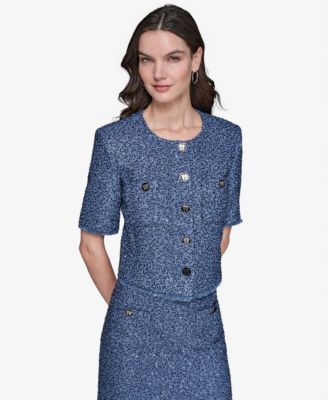 KARL LAGERFELD PARIS - Women's Embellished Cropped Jacket