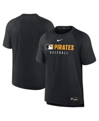 Nike - Men's Black Pittsburgh Pirates Authentic Collection Pregame Raglan Performance T-Shirt