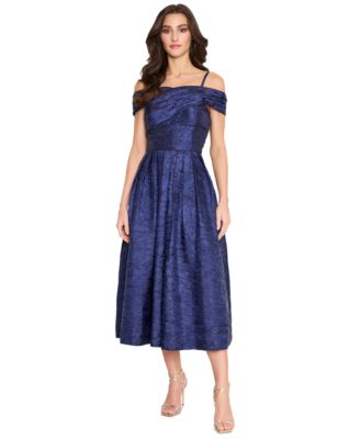Tahari ASL - Women's Crushed Taffeta Off-The-Shoulder Dress