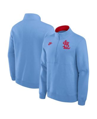 Nike - Men's Light Blue St. Louis Cardinals Cooperstown Collection Fleece Half-Zip Pullover