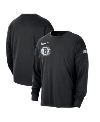 Nike - Men's Black Brooklyn Nets 2024/25 City Edition Courtside Max90 Heavyweight Long Sleeve T-Shirt