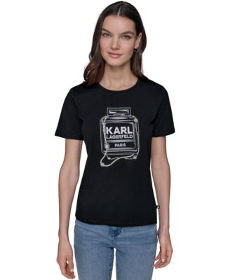KARL LAGERFELD PARIS - Women's Perfume Logo Graphic T-Shirt
