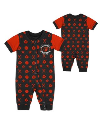 Outerstuff - Newborn Black Baltimore Orioles Hard 90 Coveralls Shorts