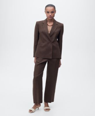 MANGO - Women's 100% Linen Trousers
