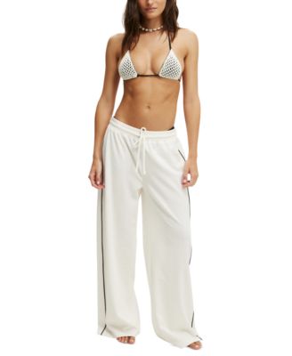 COTTON ON - Women's Ribbed Pull-On Wide-Leg Cover-Up Pants