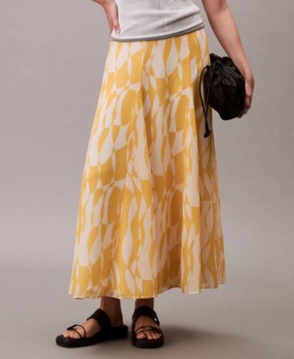 Calvin Klein - Women's Printed Chiffon Midi Skirt
