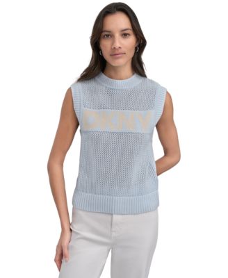 DKNY Jeans - Women's Cotton Logo Sleeveless Sweater