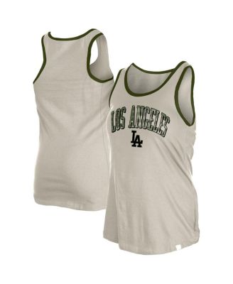 New Era - Women's Cream Los Angeles Dodgers Armed Forces Tank Top