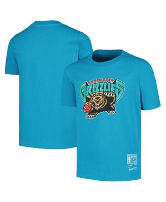 Mitchell & Ness - Big Boys and Girls Turquoise Vancouver Grizzlies Hardwood Classics Retro Logo T-Shirt