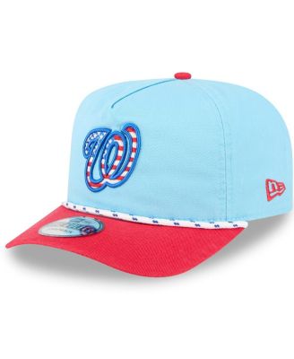 New Era - Men's Light Blue/Red Washington Nationals 2025 Fourth of July Golfer Snapback Hat
