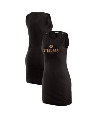 WEAR by Erin Andrews - Women's x Gracie Hunt Black Pittsburgh Steelers Ribbed Tank Dress