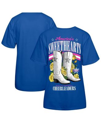 Dallas Cowboys - Women's Royal  Cheerleaders Sweetheart Boots T-Shirt