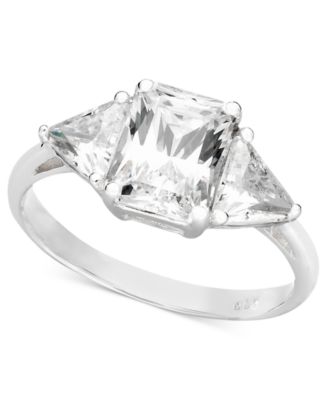 Macy's - 14k White Gold Ring, Swarovski Zirconia Engagement Ring (3-7/8 ct. t.w.)